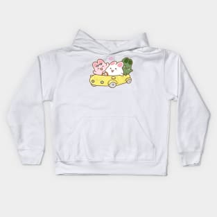 Bunnies going downtown Kids Hoodie